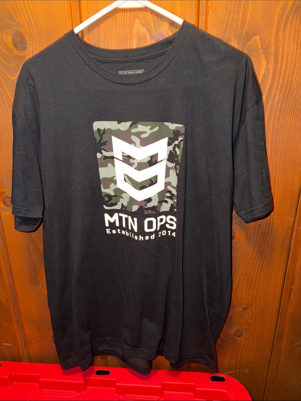 MTN OPS Men's Black Short Sleeve Graphic Tee - Camo Logo